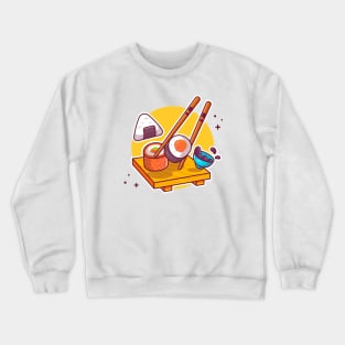 Sushi And Onigiri With Chopstick Crewneck Sweatshirt